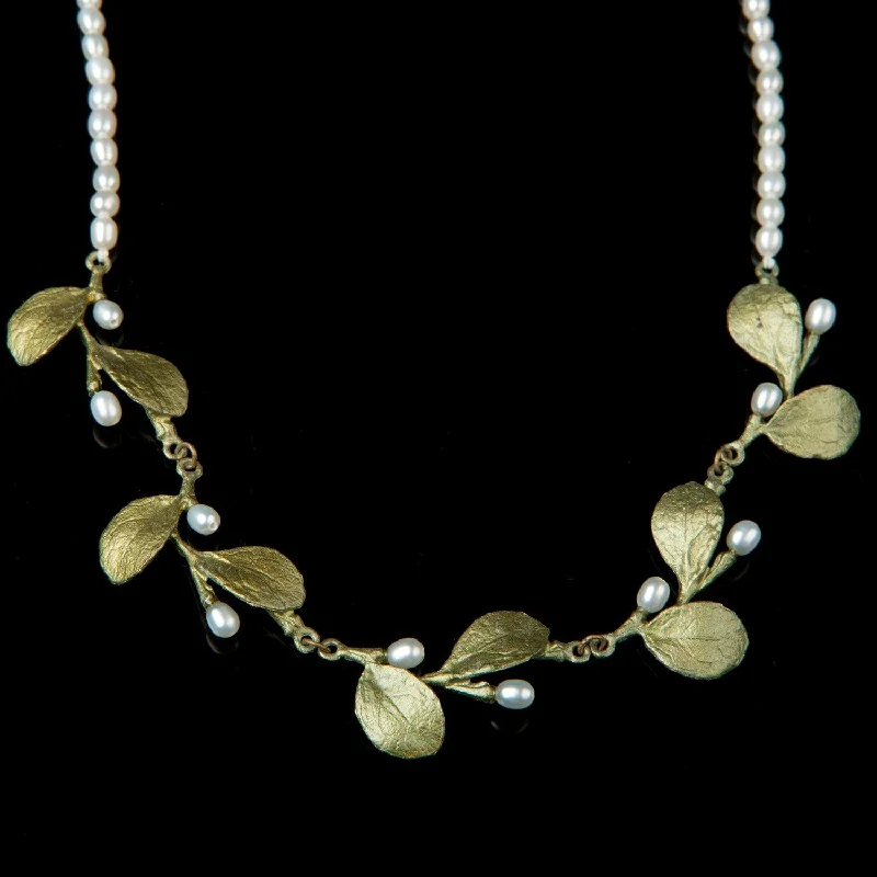 wedding gift necklaces for women -Irish Thorn Necklace - Pearl Contour