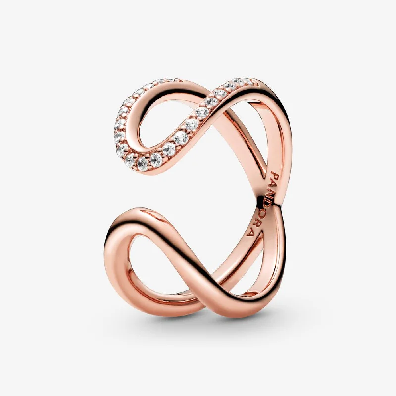 bridal set rings for women -Wrapped Open Infinity Ring