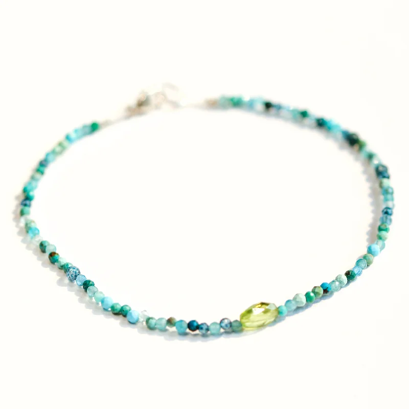 boho bracelets for women -Multi Gem & Peridot Bracelet No. 113