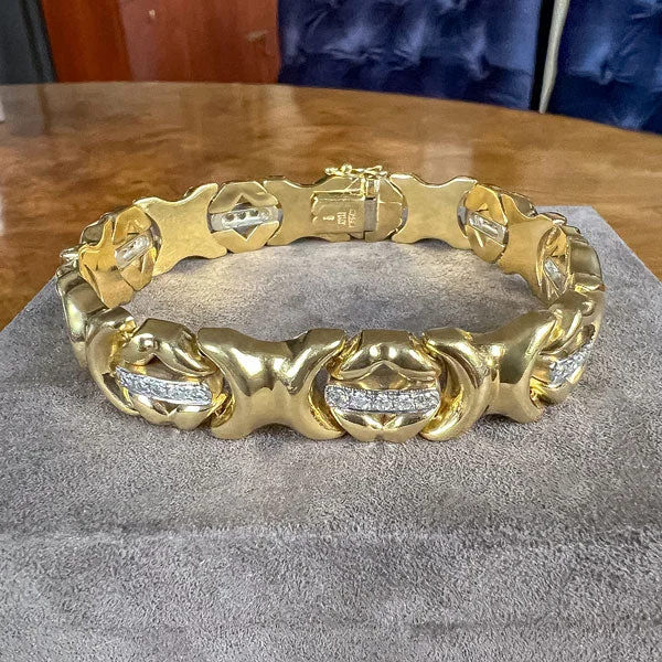 cuff bracelets for women -Vintage Diamond Bracelet