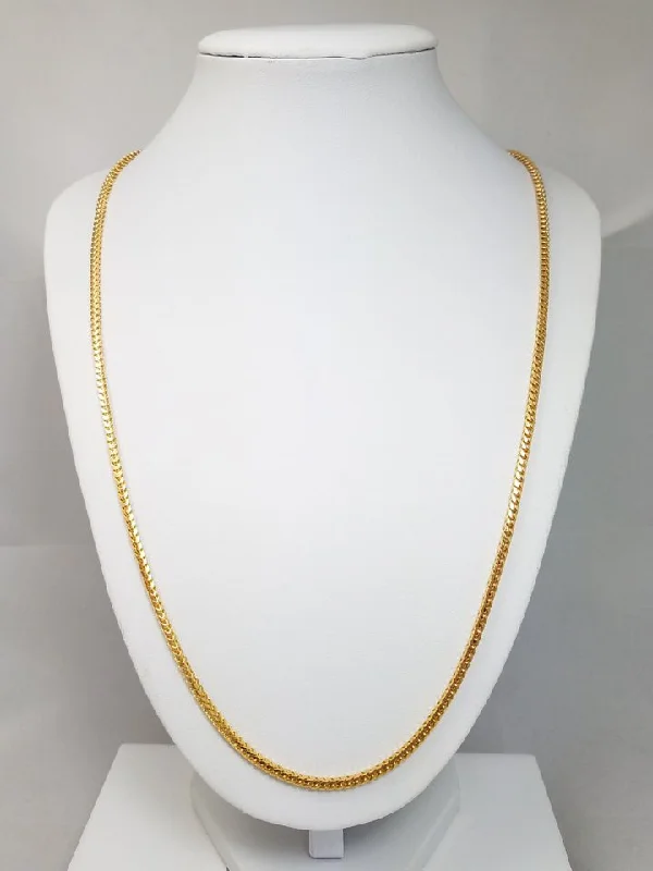 vintage style necklaces for women -Fabulous Franco Link 24" Necklace in 14k Yellow Gold