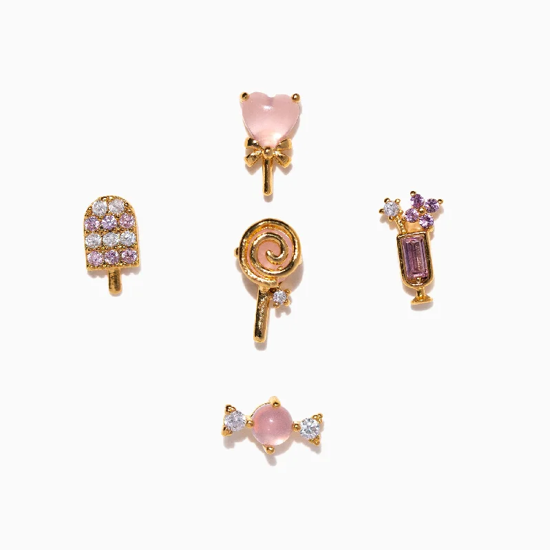 women’s crystal stud earrings -Sweet Tooth Earring Set