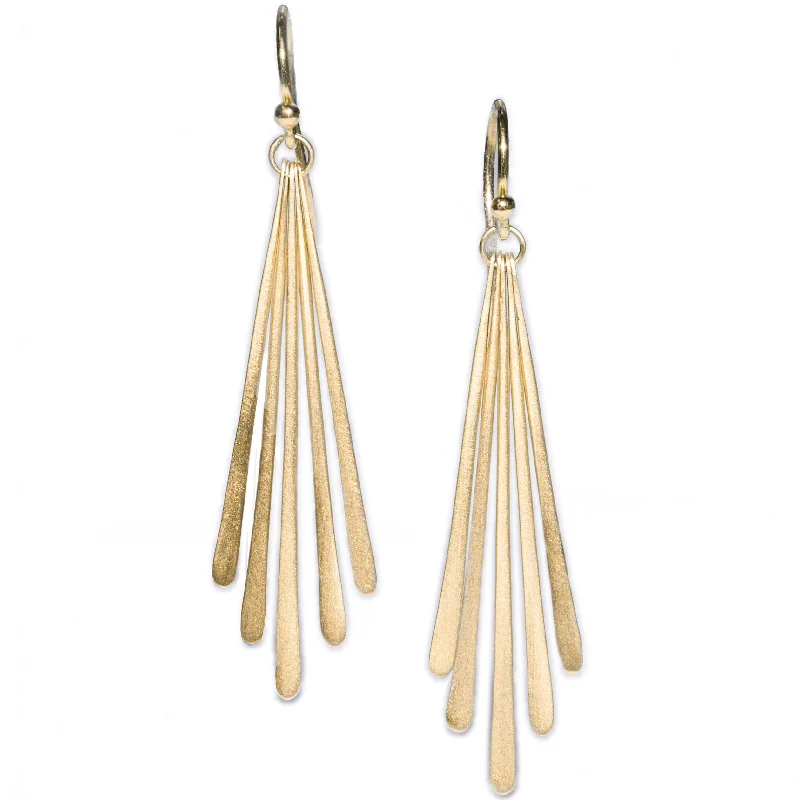 women’s silver drop earrings -<!--ER625-->five fringe drop earrings