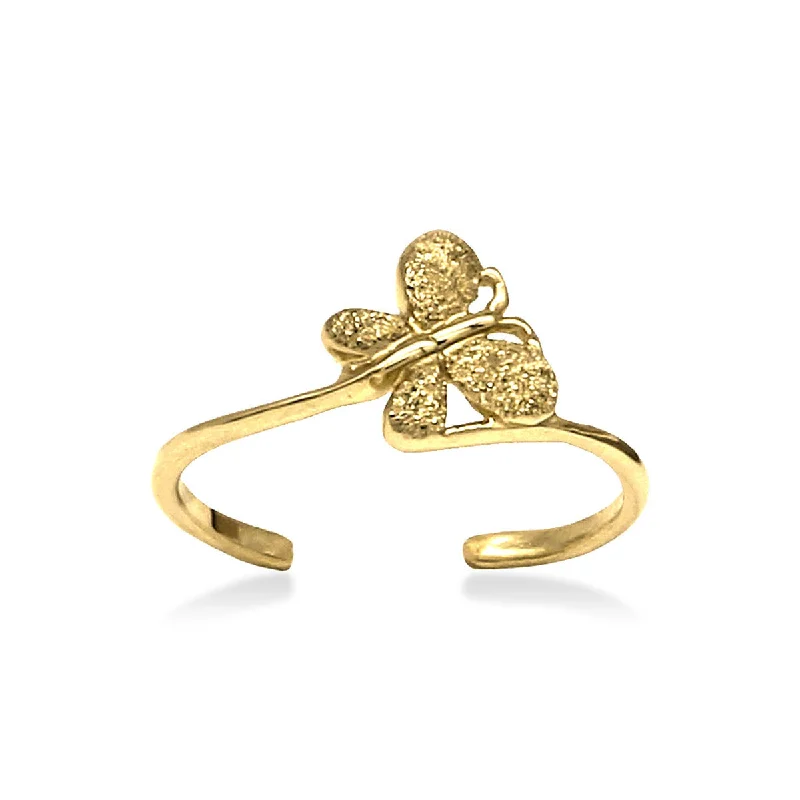 diamond rings for women -14KT Yellow Gold Butterfly Toe Ring