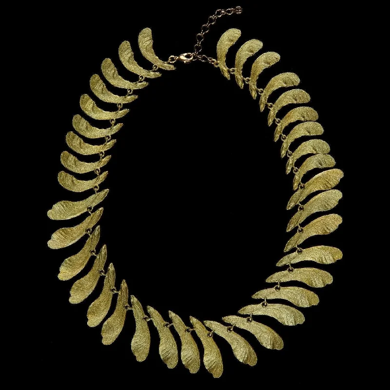 elegant gold necklaces for women -Samara Necklace - Small Contour Patina