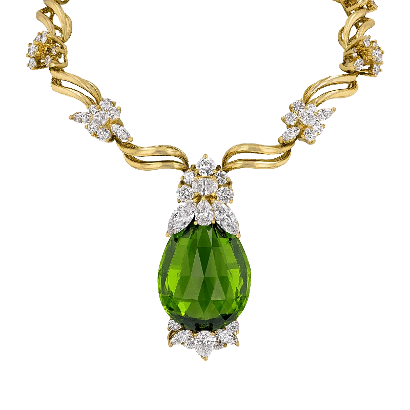 dainty necklaces for women -Henry Dunay Peridot Necklace, 48.63 carats