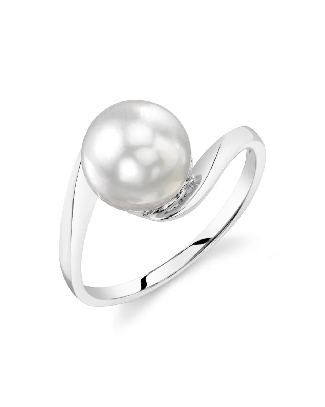 intricate design rings for women -White South Sea Pearl Antares Solitaire Ring