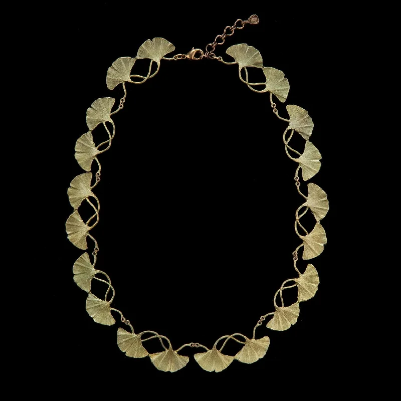 delicate crystal necklaces for women -Ginkgo Necklace - Contour