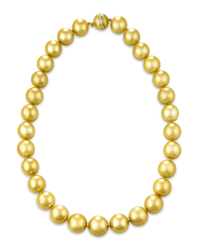 luxury gold necklaces for women -Golden South Sea Pearl Necklace