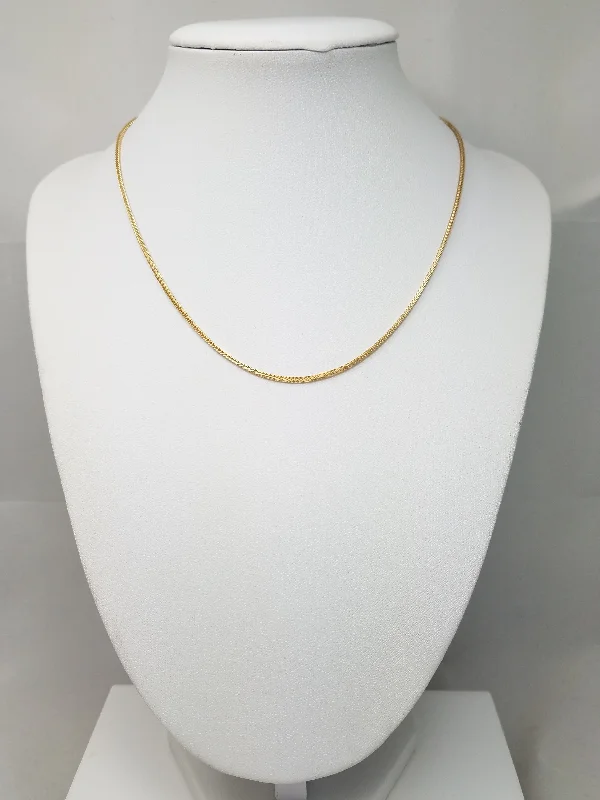 delicate crystal necklaces for women -15" Solid Foxtail Link Necklace in 14k Yellow Gold