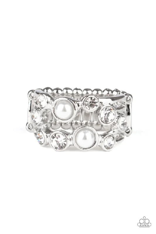 high-end rings for women -Treasure Treatment White Ring