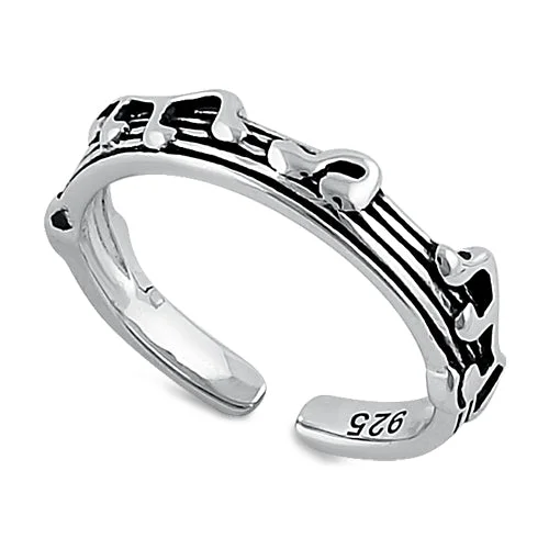 engagement and wedding rings for women -Sterling Silver Musical Note Toe Ring