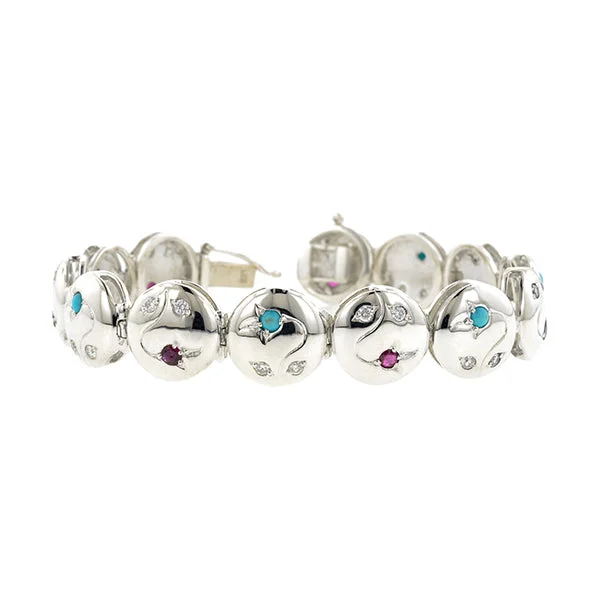 silver charm bracelets for women -Vine Button Bracelet- Heirloom by Doyle & Doyle