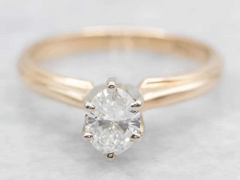 anniversary engagement rings -High Profile Diamond Solitaire Engagement Ring