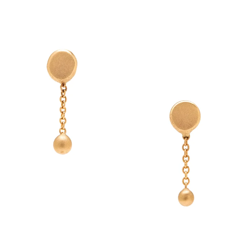 modern earrings for women -<!--ER913--> short round ball and chain earrings