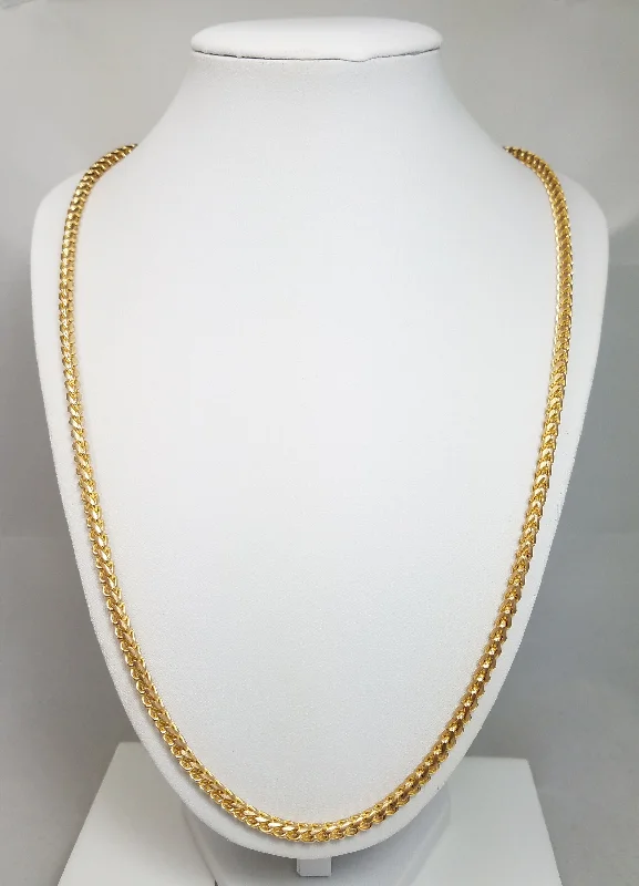 gold chain necklaces for women -Fantastic 24" Solid 10k Yellow Gold Franco Link Chain Necklace