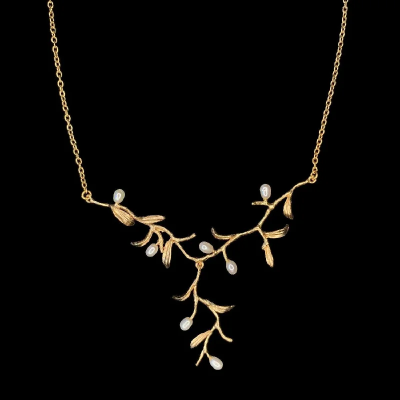 gold pendant necklaces for women -Fine Night Willow Necklace