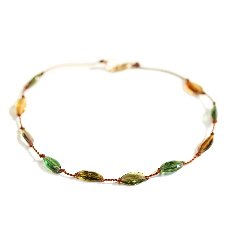 handcrafted bangles for women -Multi Green Tourmaline Bracelet No. 136