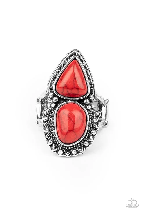 radiant cut rings for women -Mojave Mosaic Red Ring