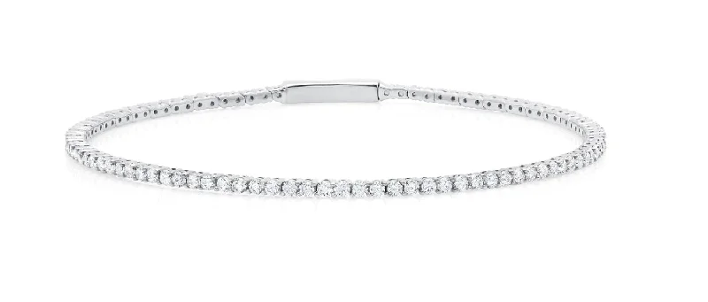 pearl bangles for women -Flex CZ Tennis Bangle Bracelet