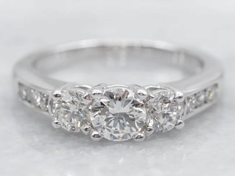 bridal set engagement rings -GIA Certified Diamond Engagement Ring with Diamond Accents