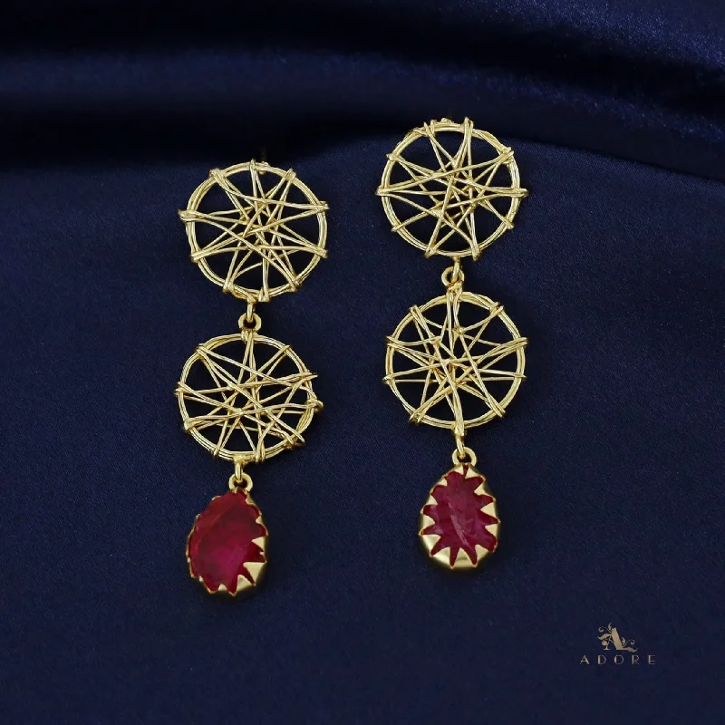 elegant dangle earrings for women -Monica Dream Catcher Claw Dyed Stone Earring