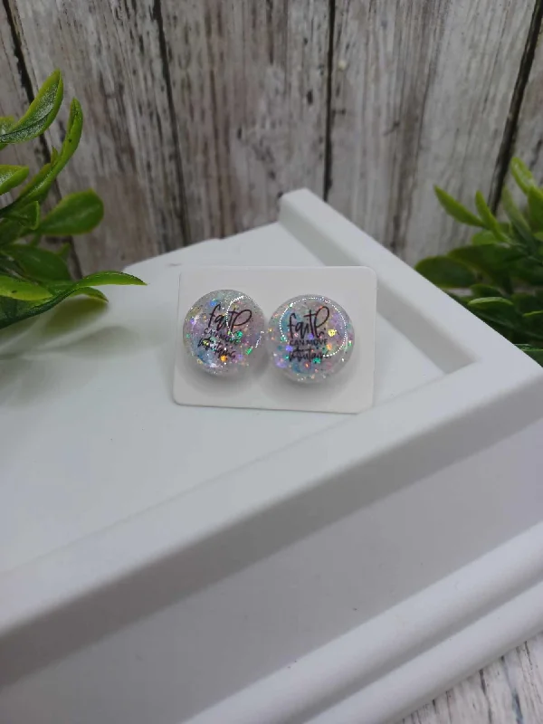 artistic earrings for women -Faith can Move Mountains Glitter Earrings