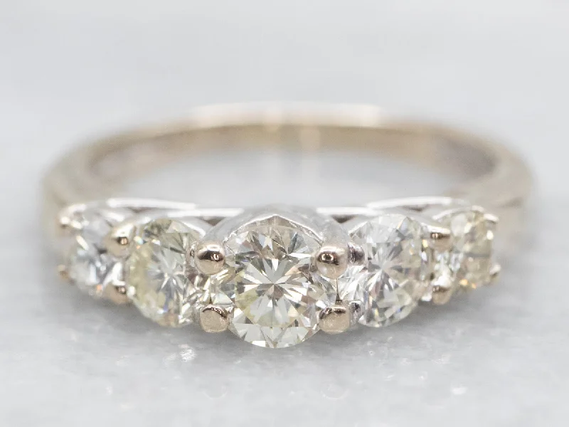 luxury gemstone engagement rings -Five Stone Diamond Engagement Ring