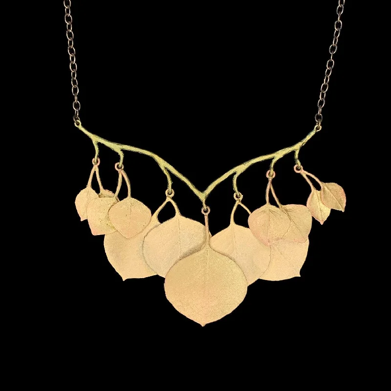 beautiful gemstone necklaces for women -Round Leaf Eucalyptus Necklace - Branch