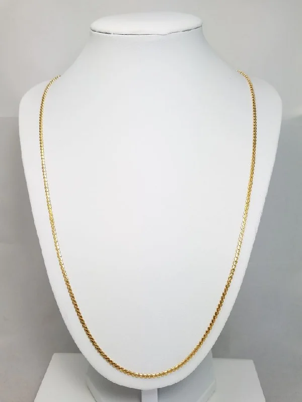 custom name necklaces for women -Eye Catching 24" 18k Solid Yellow Gold Fancy Link Chain Necklace