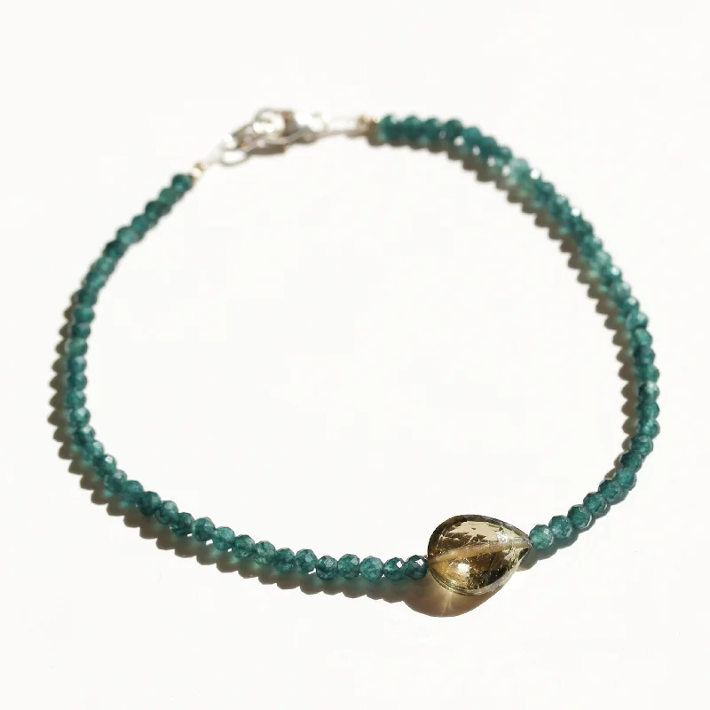 engraved bracelets for women -London Blue Quartz + Tourmaline Bracelet No.38