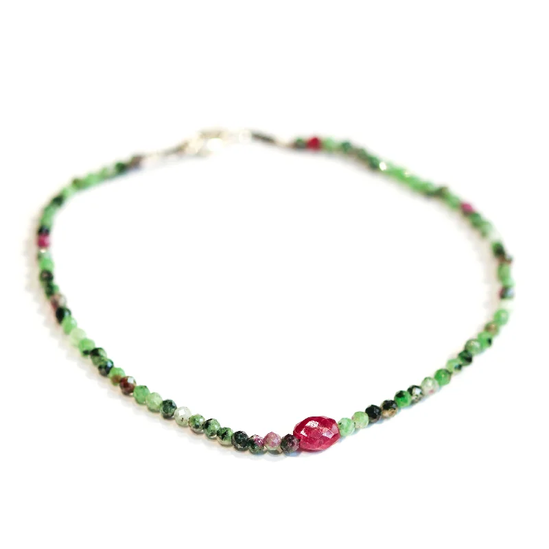 luxury bracelets for women -Ruby Zoisite & Ruby Bracelet No. 122