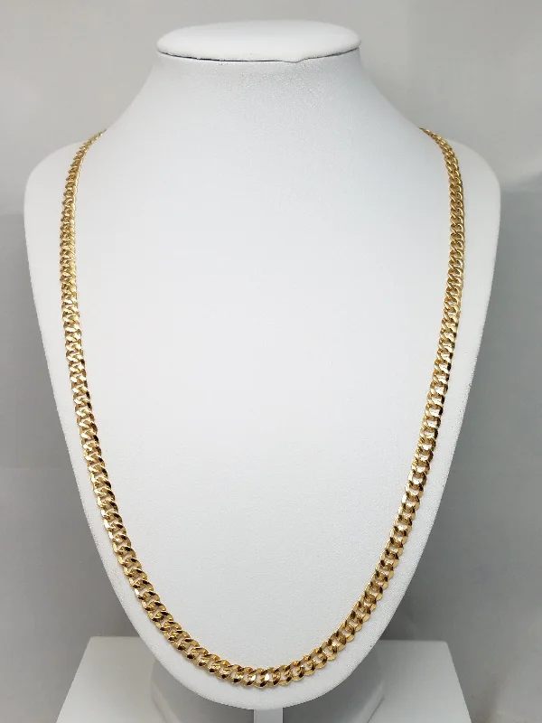 women’s engagement necklaces -Elite 23.5" Solid 18k Yellow Gold Fancy Curb Link Chain Necklace Italy