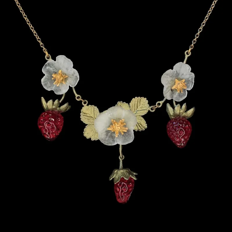 silver pendant necklaces for women -Strawberry Necklace