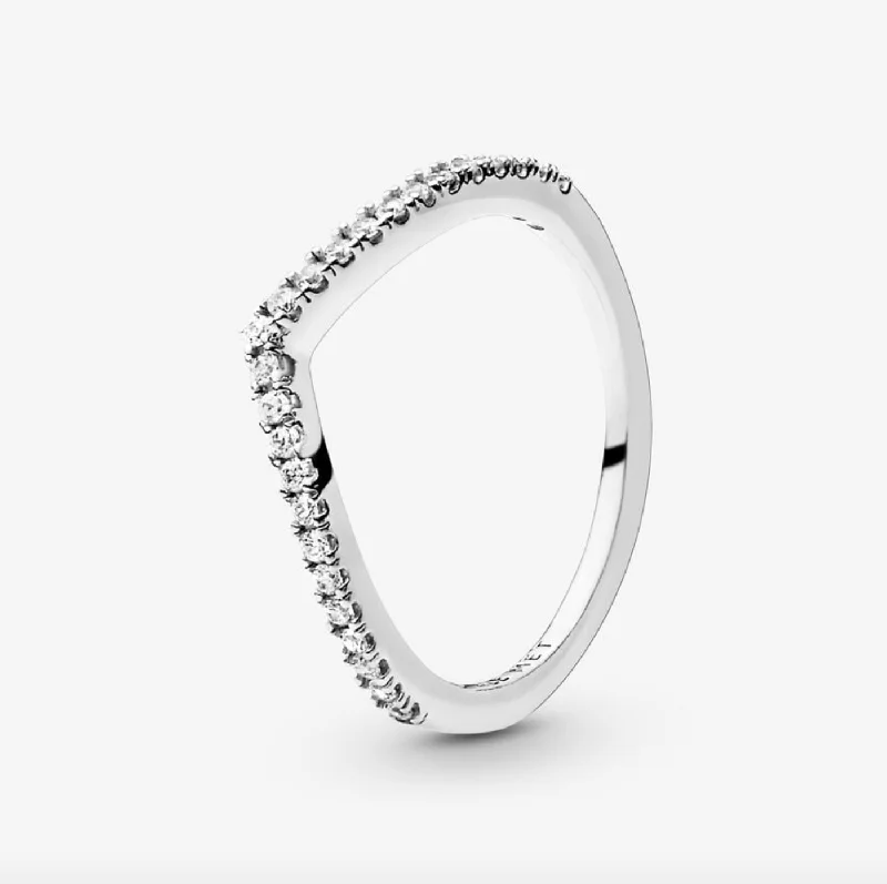 dainty rings for women -Sparkling Wishbone Ring