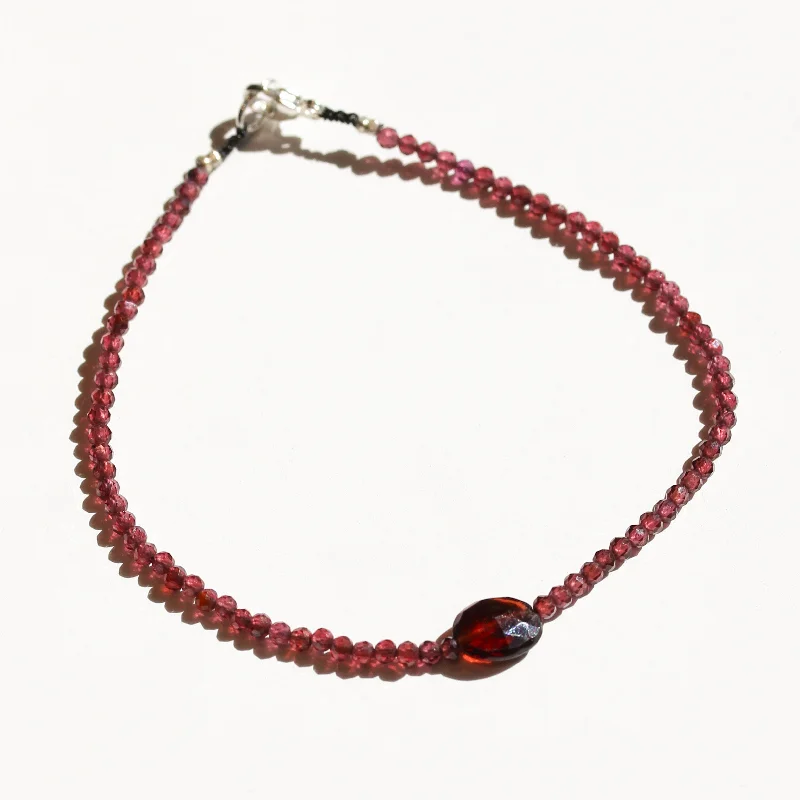 fashion bangles for women -Garnet + Garnet Bracelet No.19