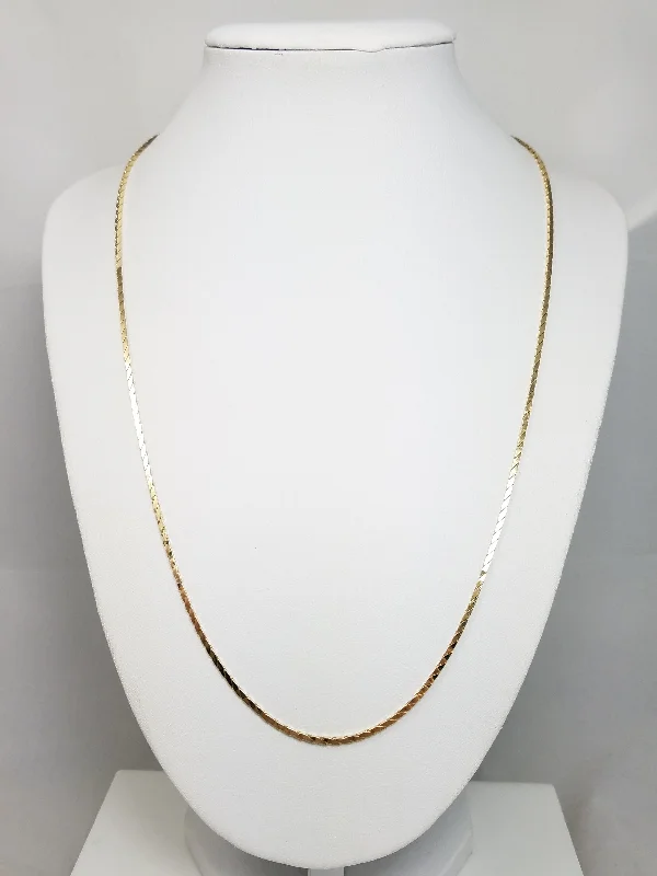 handcrafted necklaces for women -Sparkly 21" Solid 14k Yellow Gold Fancy Link Chain Necklace