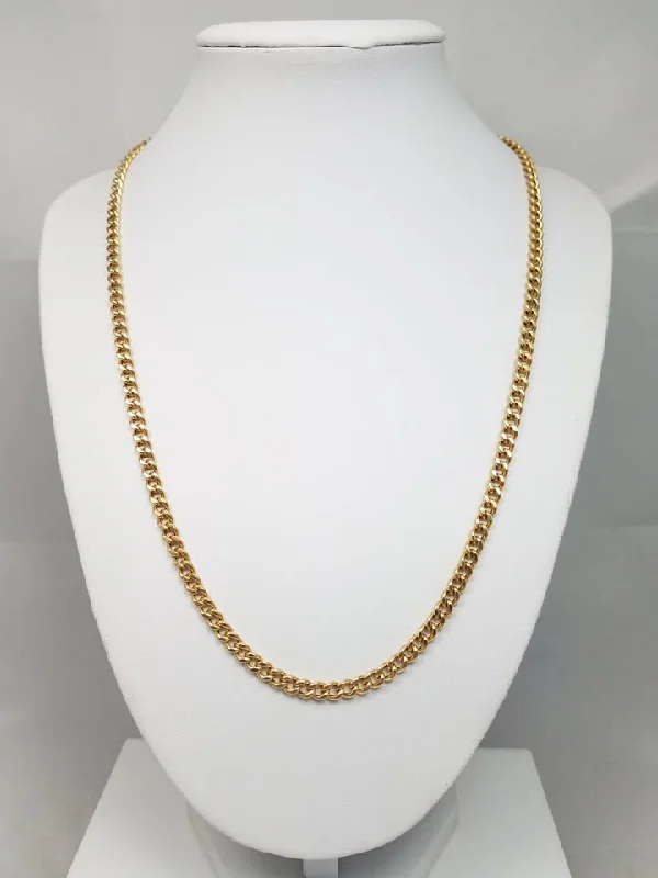 sapphire necklaces for women -Sporty 20.5" 14k Yellow Gold Hollow Curb Link Chain Necklace