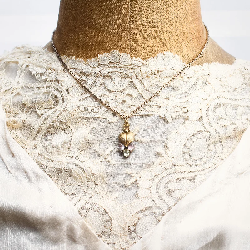 celestial necklaces for women -Fond Antique Victorian Chrysoberyl and Pink Topaz Pendant