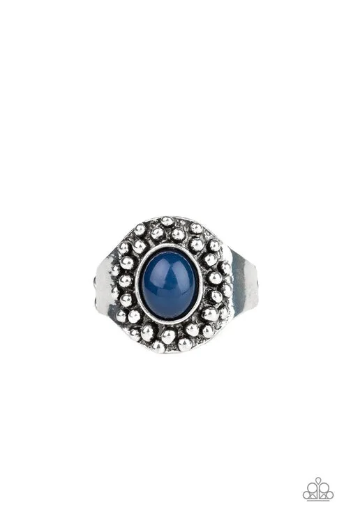 minimalistic silver rings for women -Please And Thank You Blue Ring