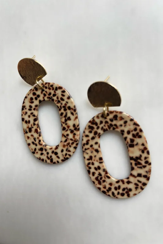 women’s silver hoop earrings -SAYLOR EARRINGS | CHEETAH