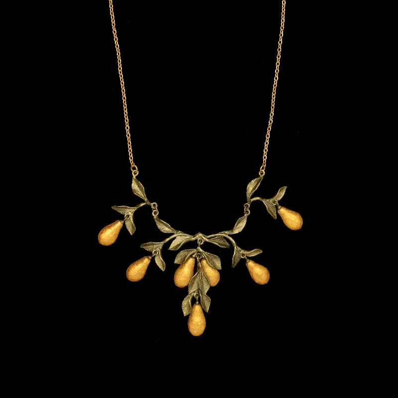 men’s and women’s matching necklaces -Golden Pear Necklace