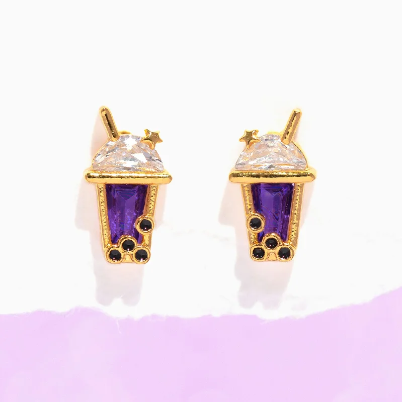 unique pearl earrings for women -It's Boba Time Studs