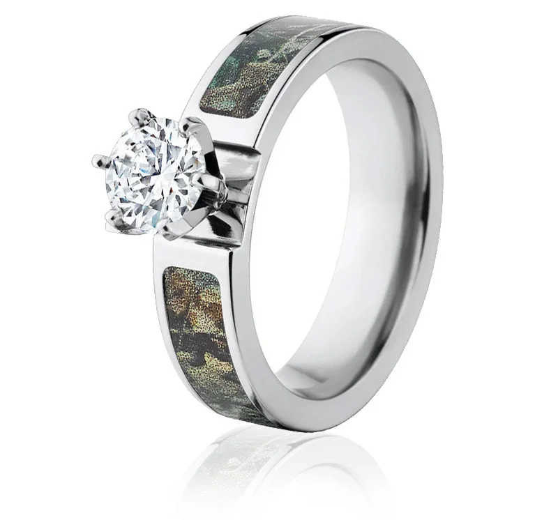 women’s engagement ring sets -Realtree Timber Camo Engagement Ring - 6mm 1CT