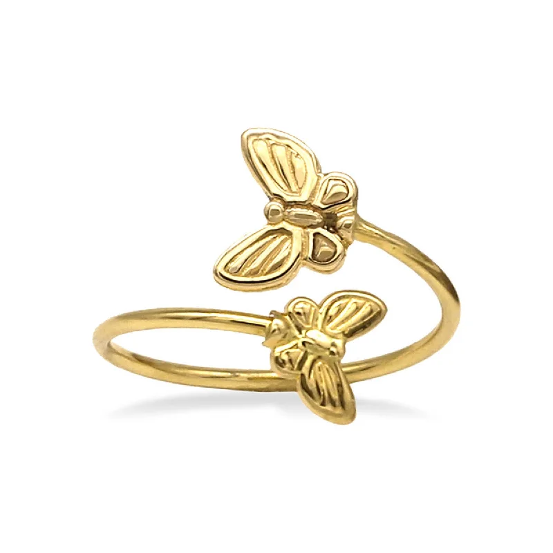 gold rings for women -14KT Yellow Gold Butterfly Toe Ring