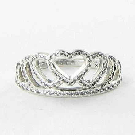 minimalistic rings for women -Hearts Tiara Ring