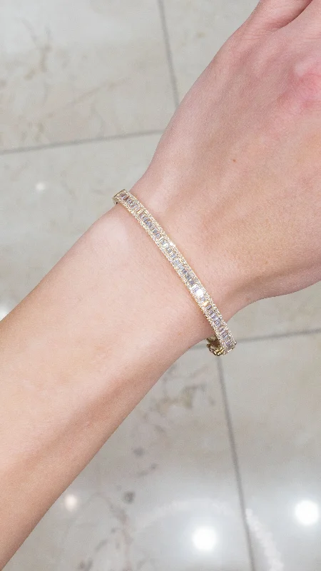 unique bangle designs for women -Hollywood Diamond Bangle Yellow Gold