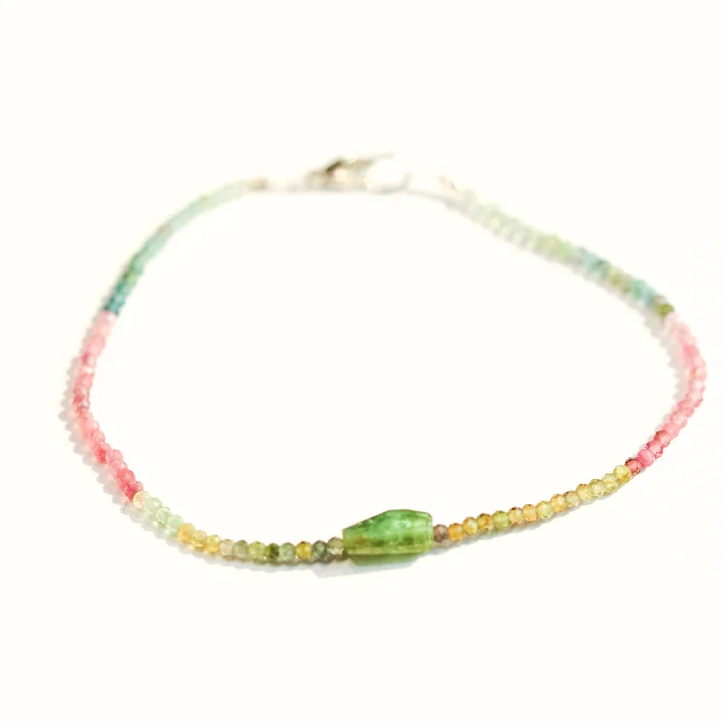 bracelet designs for women -Watermelon Tourmaline & Green Tourmaline Bracelet No. 129