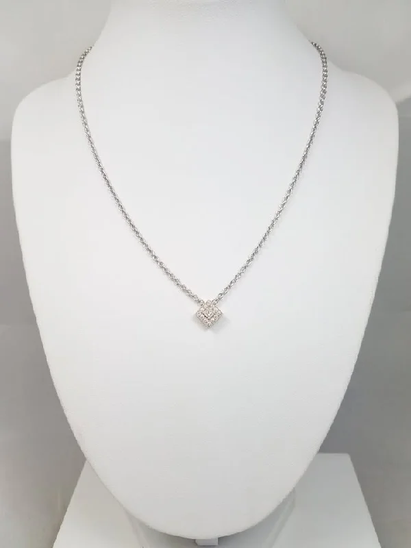 modern necklaces for women -Sensational 18k White Gold Diamond Pendant Necklace