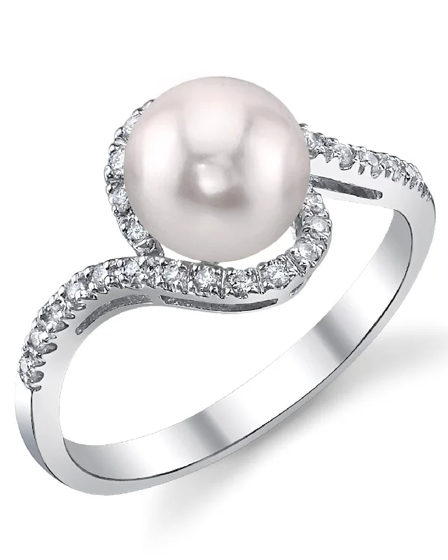 trendy gold rings for women -Akoya Pearl & Diamond Cheryl Ring